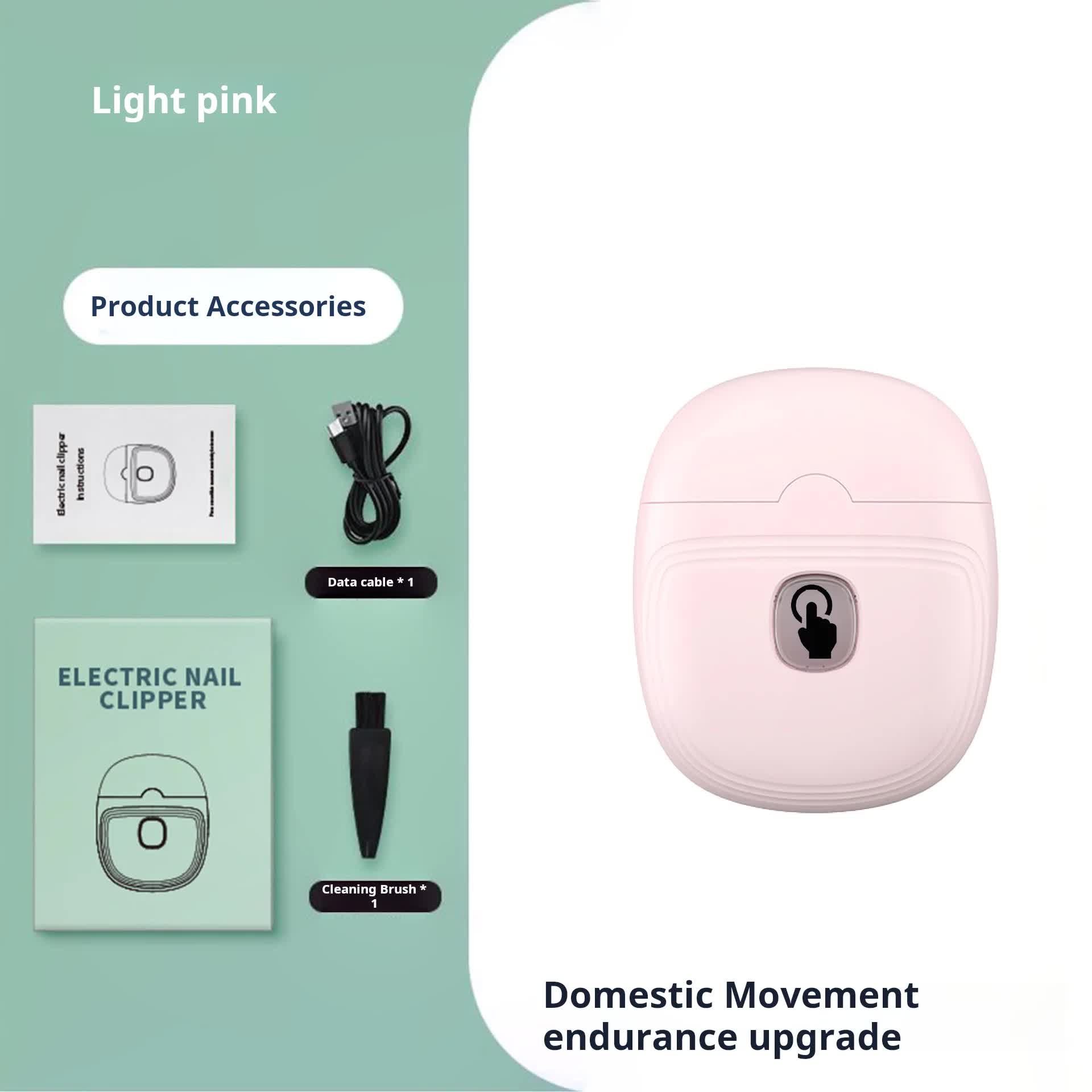 NNEDSZ Pink Automatic Electric Nail Trimmer with LED Light, Rechargeable Nail Clipper and File for Adults & Kids, Portable Nail Care Device-0